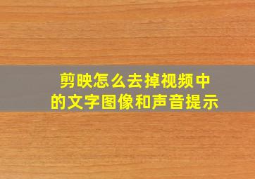 剪映怎么去掉视频中的文字图像和声音提示