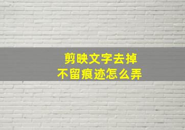 剪映文字去掉不留痕迹怎么弄