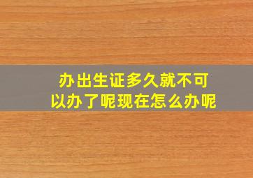 办出生证多久就不可以办了呢现在怎么办呢