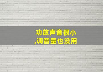 功放声音很小,调音量也没用