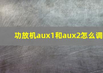 功放机aux1和aux2怎么调