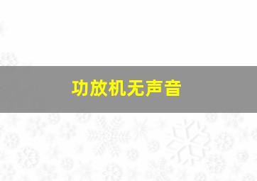 功放机无声音