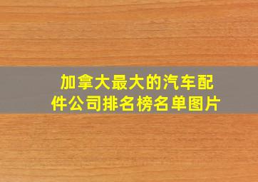 加拿大最大的汽车配件公司排名榜名单图片