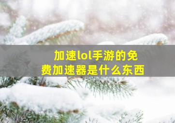 加速lol手游的免费加速器是什么东西