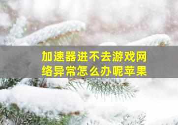 加速器进不去游戏网络异常怎么办呢苹果