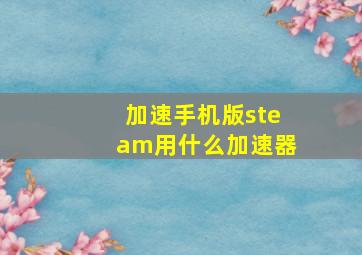 加速手机版steam用什么加速器