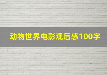 动物世界电影观后感100字