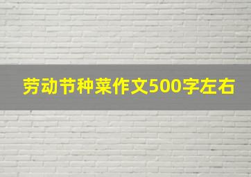 劳动节种菜作文500字左右