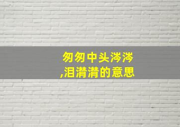 匆匆中头涔涔,泪潸潸的意思