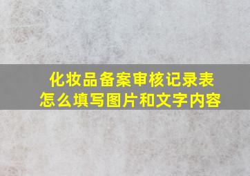 化妆品备案审核记录表怎么填写图片和文字内容