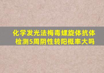 化学发光法梅毒螺旋体抗体检测5周阴性转阳概率大吗