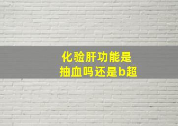 化验肝功能是抽血吗还是b超