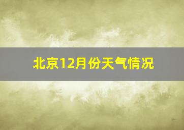 北京12月份天气情况