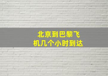 北京到巴黎飞机几个小时到达