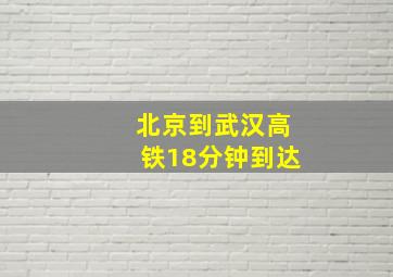 北京到武汉高铁18分钟到达