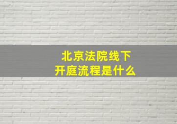 北京法院线下开庭流程是什么