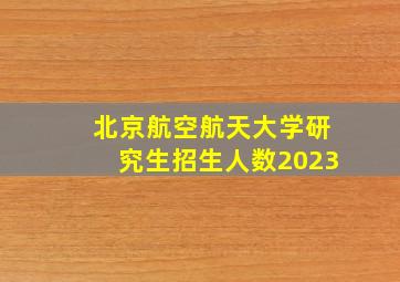 北京航空航天大学研究生招生人数2023