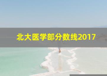 北大医学部分数线2017