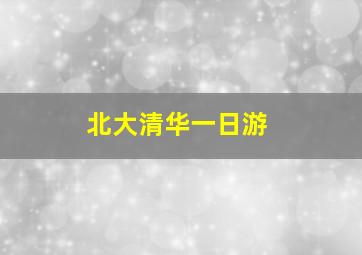 北大清华一日游