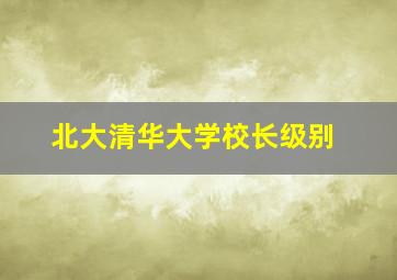 北大清华大学校长级别