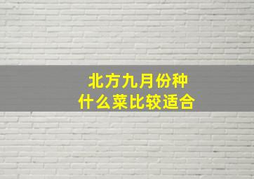 北方九月份种什么菜比较适合