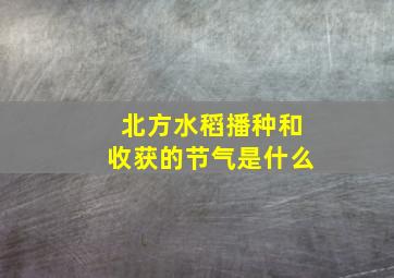 北方水稻播种和收获的节气是什么