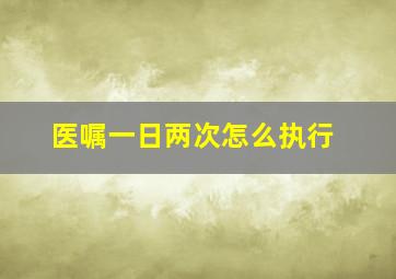 医嘱一日两次怎么执行