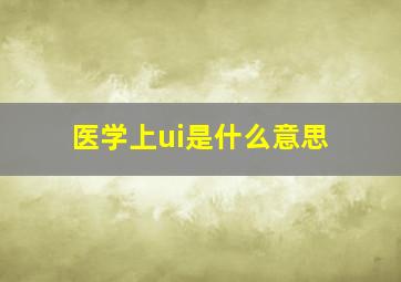 医学上ui是什么意思