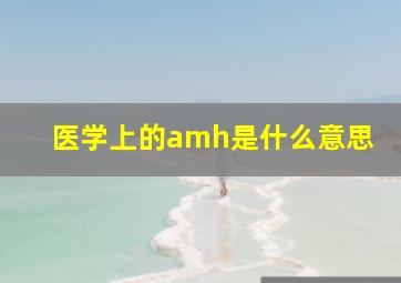 医学上的amh是什么意思