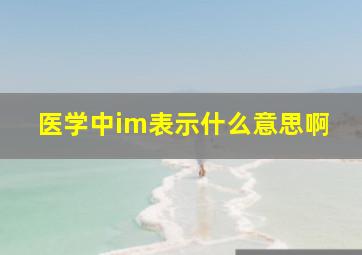 医学中im表示什么意思啊