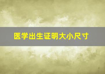 医学出生证明大小尺寸