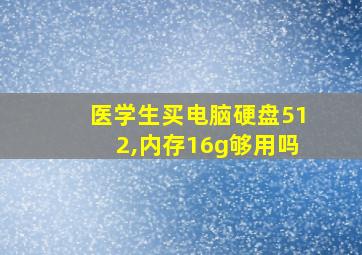 医学生买电脑硬盘512,内存16g够用吗