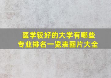 医学较好的大学有哪些专业排名一览表图片大全