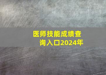 医师技能成绩查询入口2024年