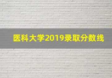 医科大学2019录取分数线