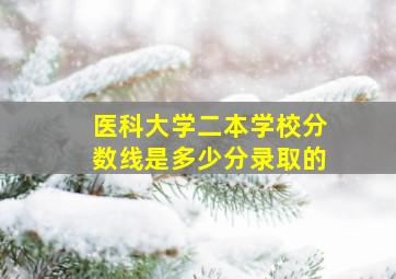 医科大学二本学校分数线是多少分录取的