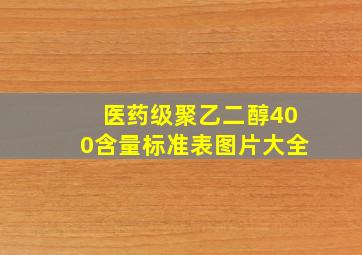 医药级聚乙二醇400含量标准表图片大全