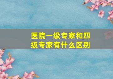 医院一级专家和四级专家有什么区别