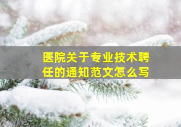 医院关于专业技术聘任的通知范文怎么写