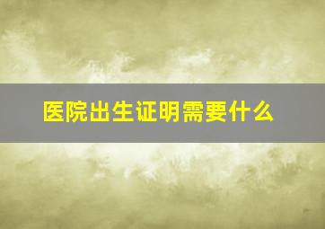 医院出生证明需要什么