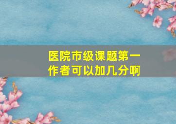 医院市级课题第一作者可以加几分啊