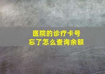 医院的诊疗卡号忘了怎么查询余额