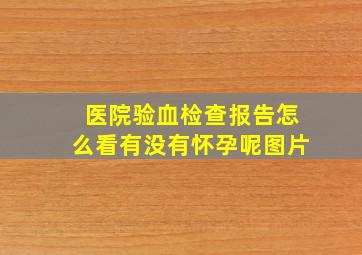 医院验血检查报告怎么看有没有怀孕呢图片