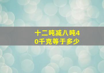 十二吨减八吨40千克等于多少