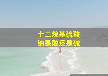 十二烷基硫酸钠是酸还是碱