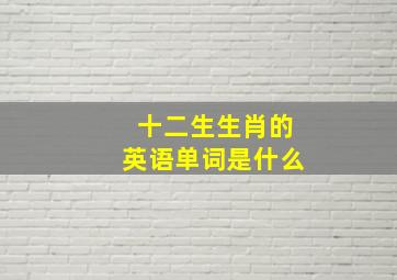 十二生生肖的英语单词是什么