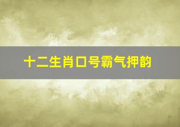 十二生肖口号霸气押韵