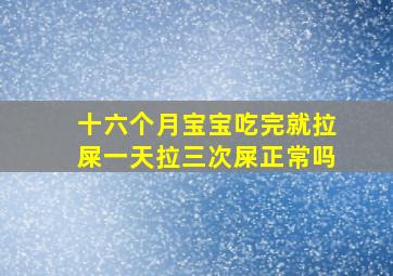 十六个月宝宝吃完就拉屎一天拉三次屎正常吗