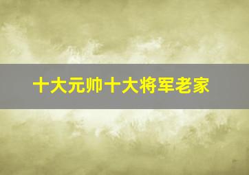 十大元帅十大将军老家