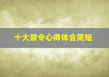 十大禁令心得体会简短